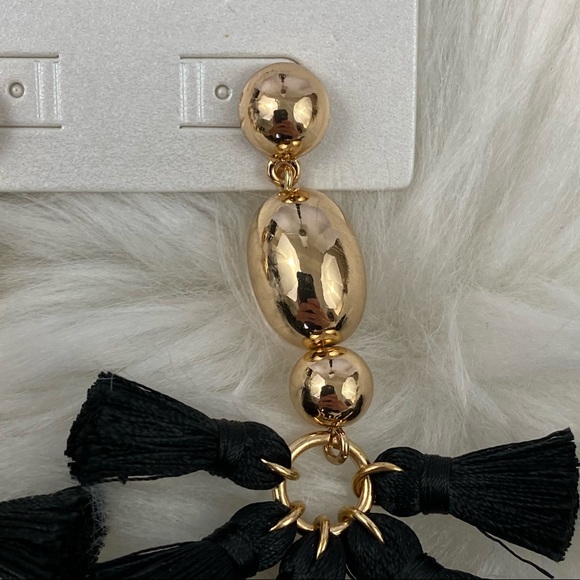 4/$20 SUGARFIX by BaubleBar Black Tassel Earrings - Picture 4 of 4